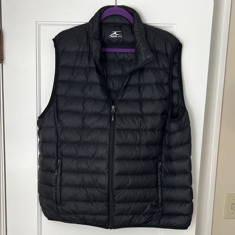ZeroXposur Black Puffer Vest with Purple Trim